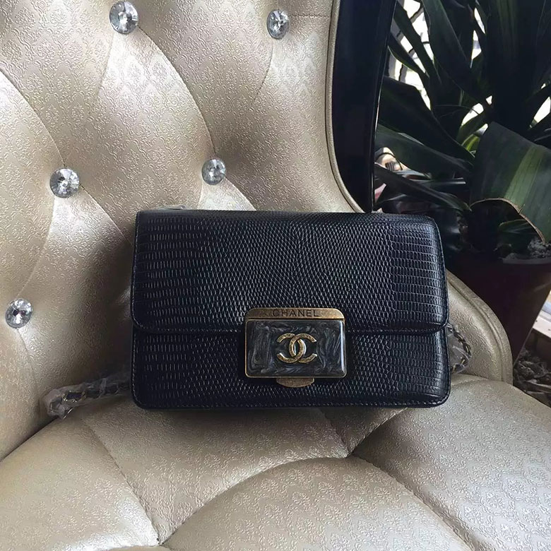 2016 Chanel A60889 Flag Bag Original Leather Black with Brass hardware