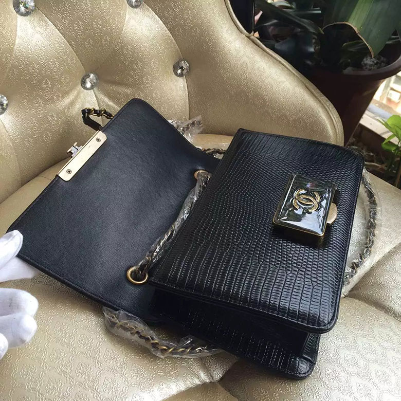 2016 Chanel A60889 Flag Bag Original Leather Black with Brass hardware