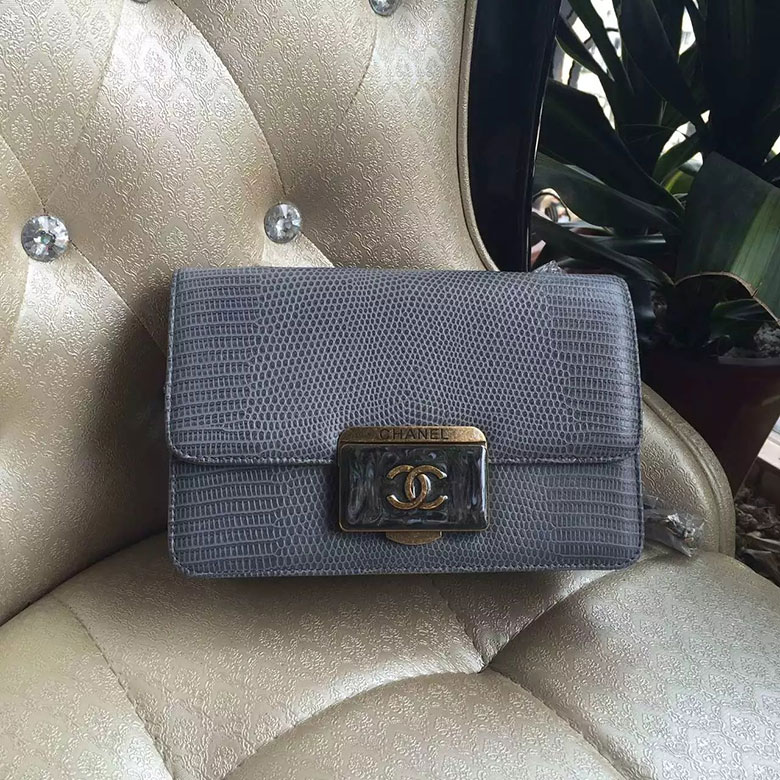 2016 Chanel A60889 Flag Bag Original Leather Grey with Brass hardware