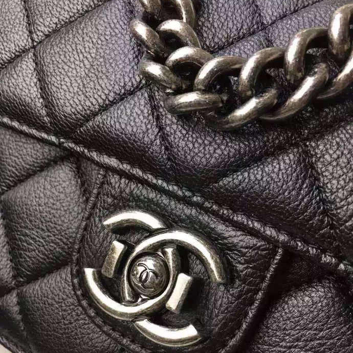 2016 Chanel A68320 Flap Shoulder Bag Original Deer Leather Black