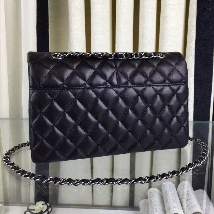 2016 Chanel A76088 Flag Bag Original lambskin Leather Black