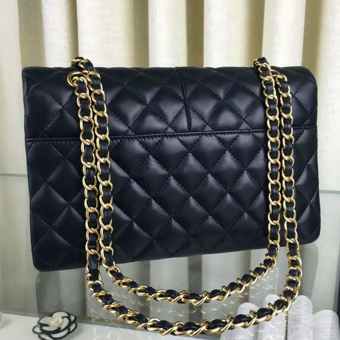 2016 Chanel A76088 Flag Bag Original lambskin Leather Black