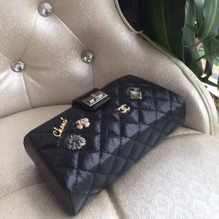 2016 Chanel Bag in original Cowhide Leather A80446 Black