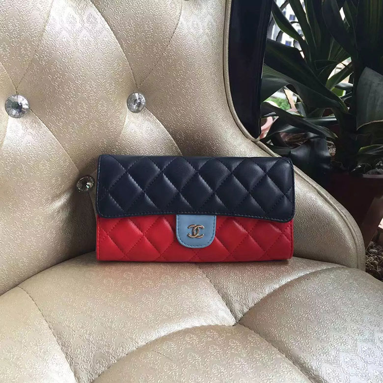 2016 Chanel Bi-Fold Wallet Original sheepskin leather A80715