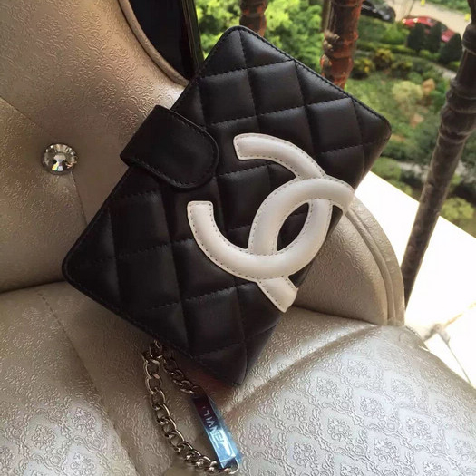 2016 Chanel Camellias Bi-Fold Wallet Original Leather A50080 Black