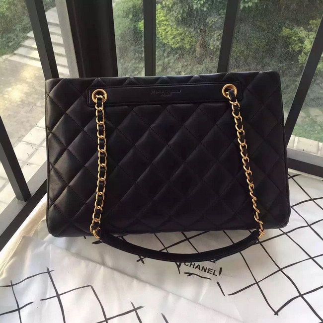 2016 Chanel Classic Coco Bag Shoulder Black Original sheepskin Leather A57357 Gold