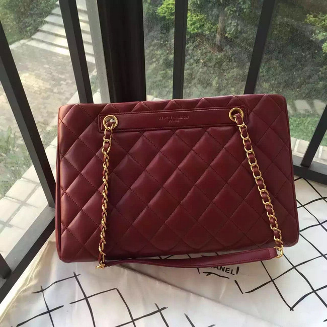 2016 Chanel Classic Coco Bag Shoulder Burgundy Original sheepskin Leather A57357 Gold