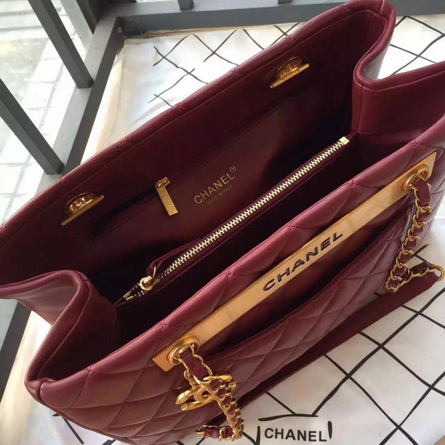 2016 Chanel Classic Coco Bag Shoulder Burgundy Original sheepskin Leather A57357 Gold