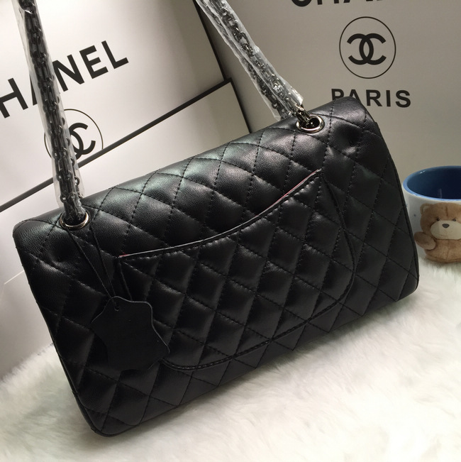 2016 Chanel Classic Flap Bag 1112 Sheekskin leather in Black