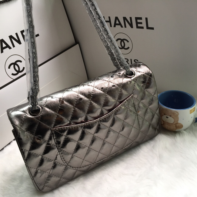 2016 Chanel Classic Flap Bag 1112 Shiny Iridescent Leather in Antique