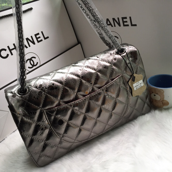 2016 Chanel Classic Flap Bag 1113 Shiny Iridescent Leather in Antique