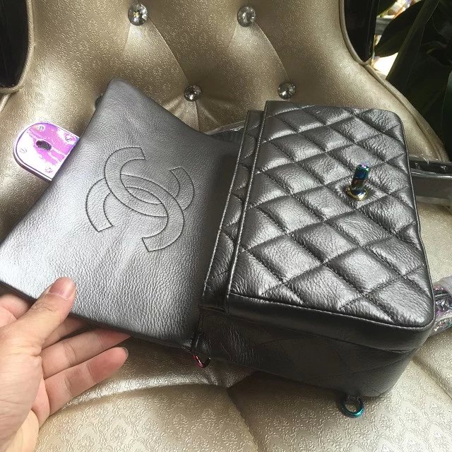 2016 Chanel Classic Flap Bag Gray Original leather A1025