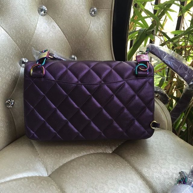 2016 Chanel Classic Flap Bag Purple Original leather A1025