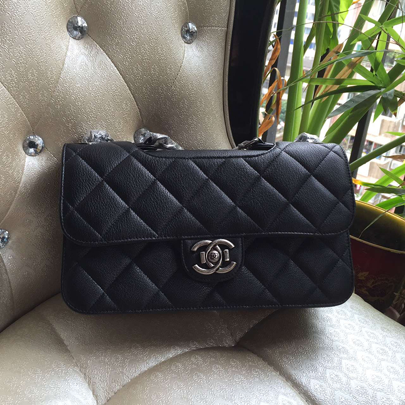 2016 Chanel Classic Flap Bags Original Goatskin Leather A67029 Black