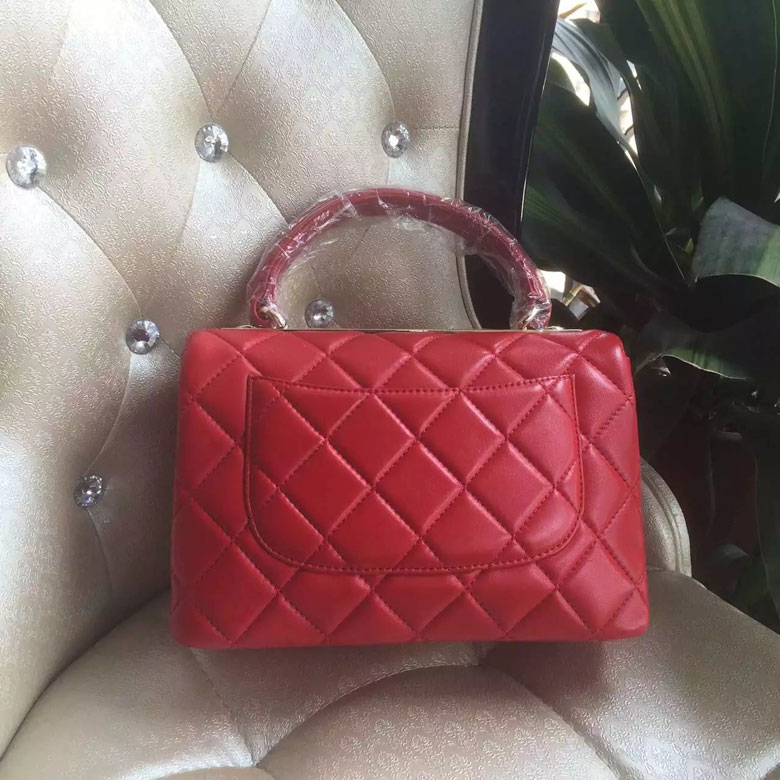 2016 Chanel Classic Tote Bag Original Sheepskin Leather A92236 Red