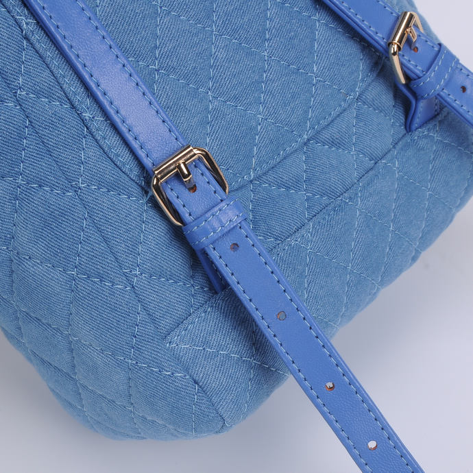 2016 Chanel Denim Fabric Backpack A91121 Light Blue