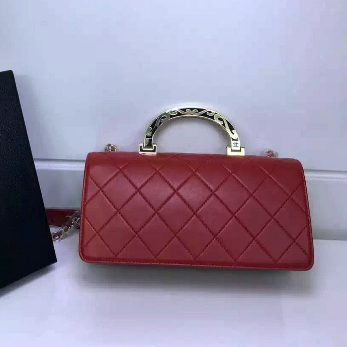 2016 Chanel Flap Tote Bag Original Sheepskin Leather A93076 Red