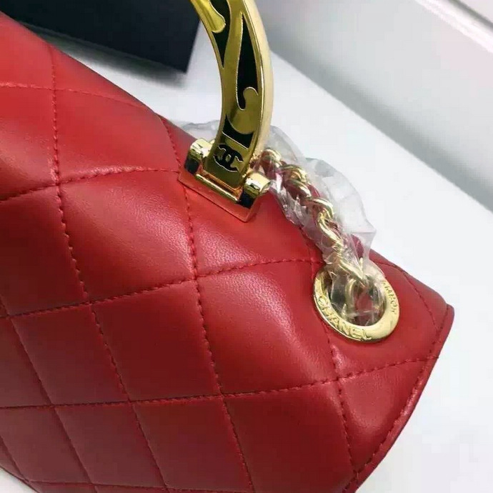 2016 Chanel Flap Tote Bag Original Sheepskin Leather A93076 Red