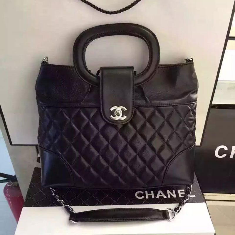 2016 Chanel Flap bag Sheepskin Leather A7625 Black