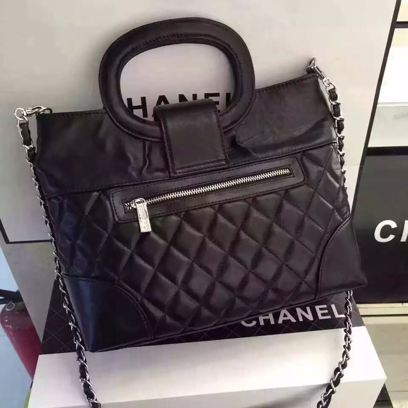 2016 Chanel Flap bag Sheepskin Leather A7625 Black