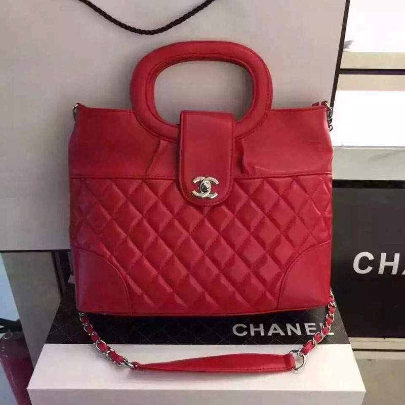 2016 Chanel Flap bag Sheepskin Leather A7625 Red