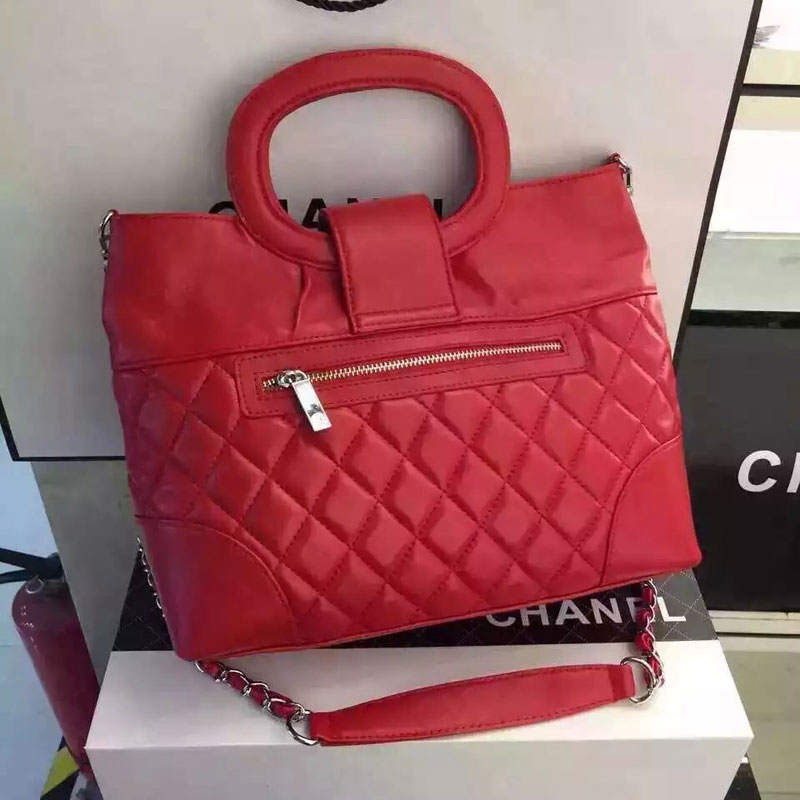 2016 Chanel Flap bag Sheepskin Leather A7625 Red