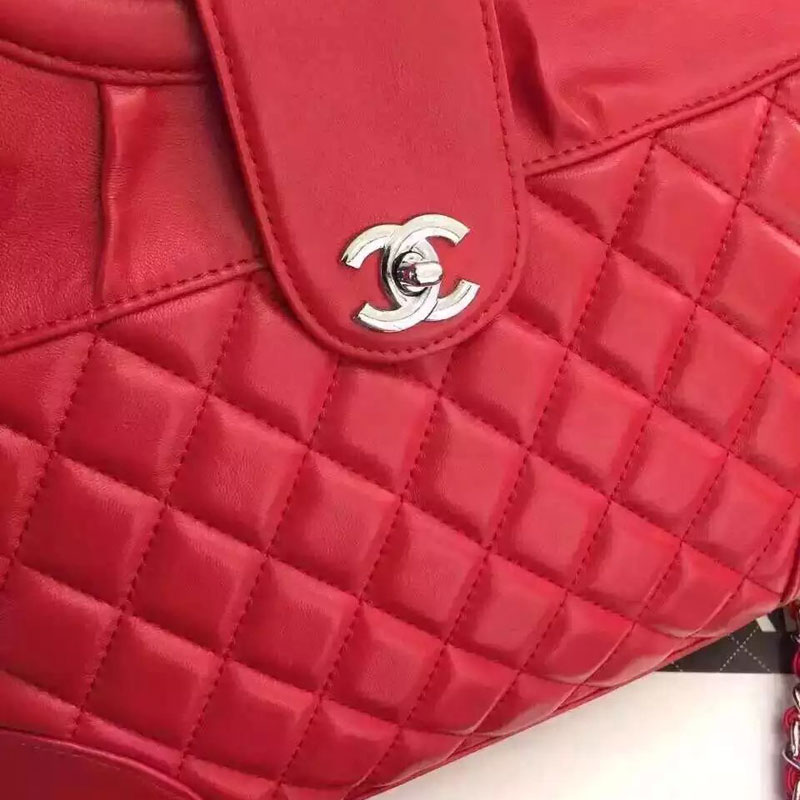 2016 Chanel Flap bag Sheepskin Leather A7625 Red