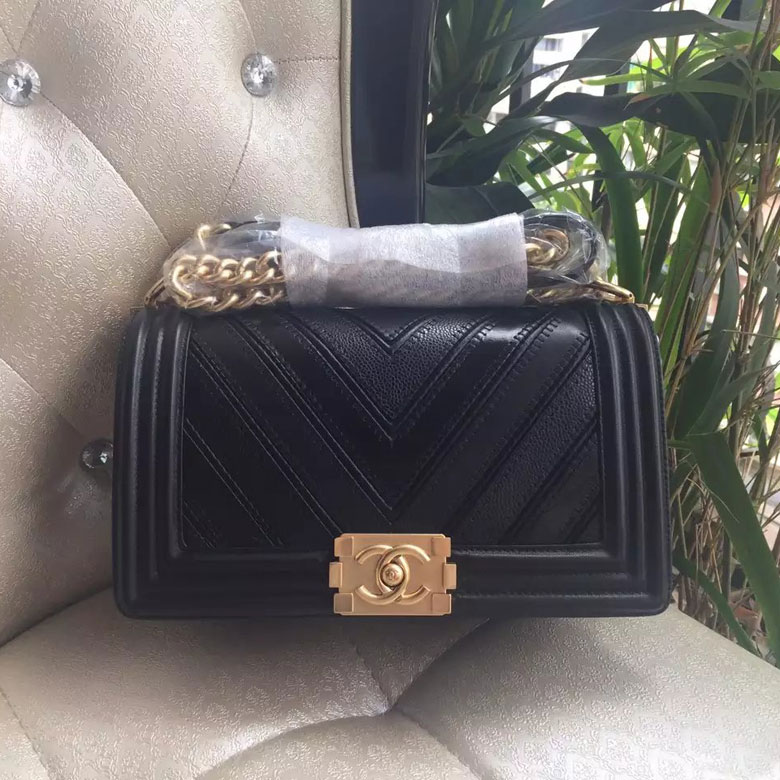 2016 Chanel LE Boy Flap Shoulder Bag Original Leather A67086 Black