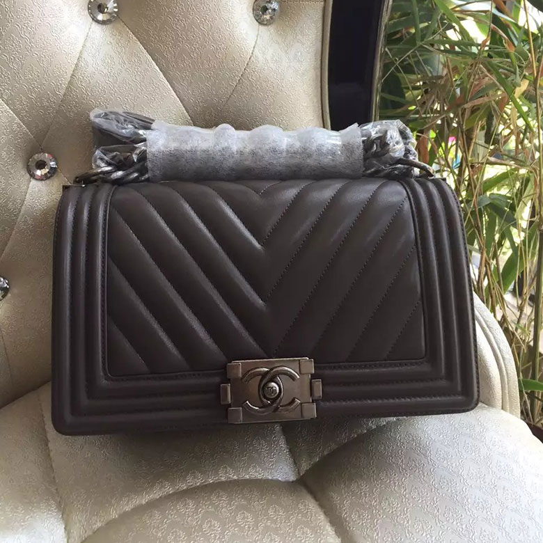 2016 Chanel LE Boy Flap Shoulder Bag Original Leather A67086 Grey