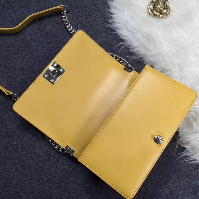 2016 Chanel LE Boy Flap Shoulder Bag Original sheepskin Leather A92058 Yellow