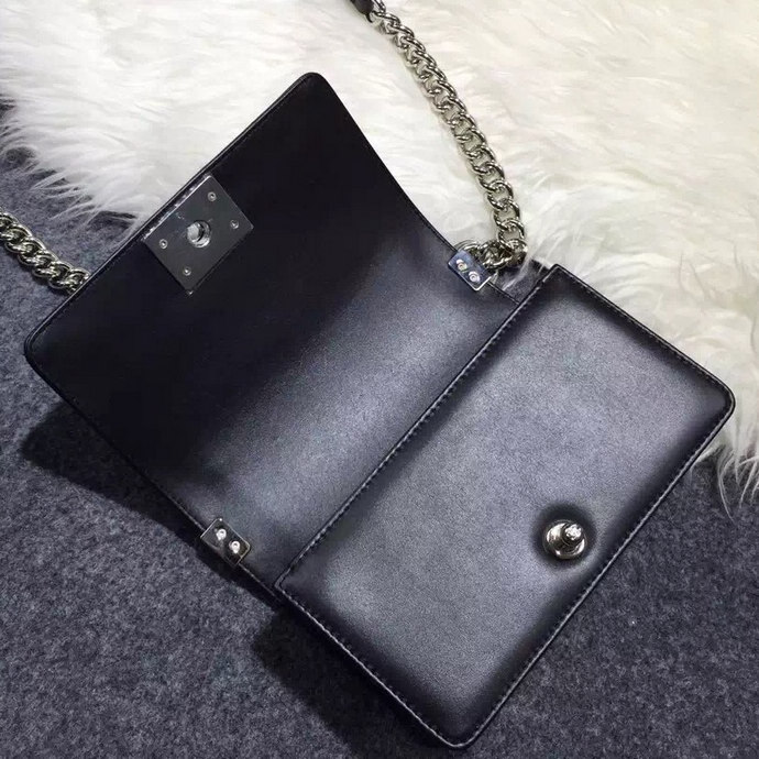 2016 Chanel LE Boy Flap Shoulder Bag Original sheepskin Leather A92059 Black