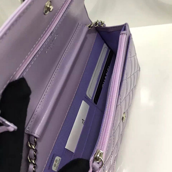 2016 Chanel LE Boy WOC A33815 Original Patent Leather Lavender