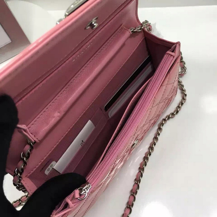 2016 Chanel LE Boy WOC A33815 Original Patent Leather Pink