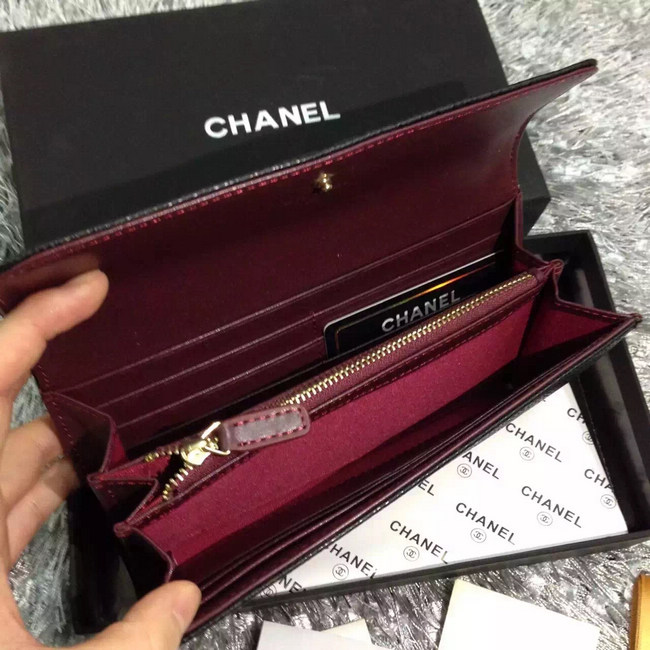 2016 Chanel Matelasse Bi-Fold Wallet Caviar Leather A50096 Black