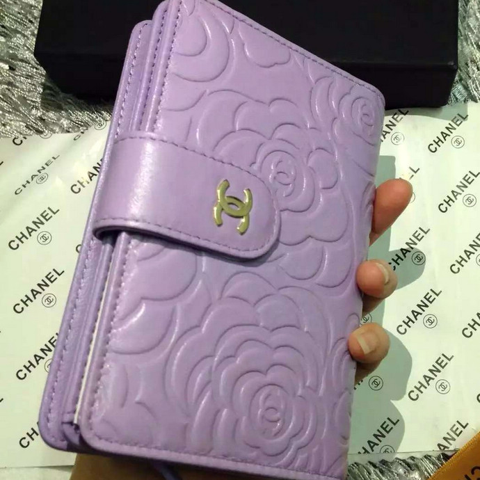 2016 Chanel Matelasse Bi-Fold Wallet Sheepskin Leather A50073 Lavender