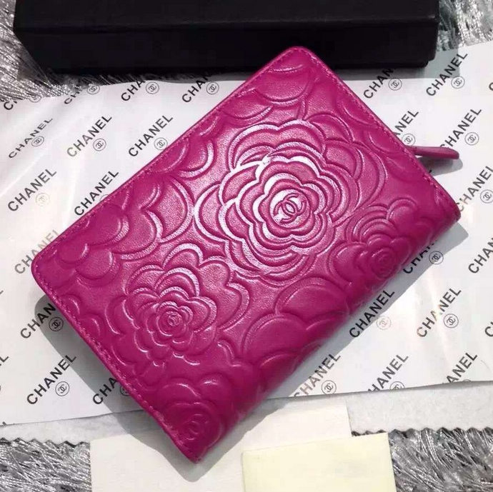 2016 Chanel Matelasse Bi-Fold Wallet Sheepskin Leather A50073 Rose