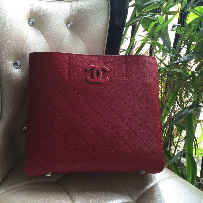 2016 Chanel Original Caviar Leather shoulder Tote Bag A1238 Red