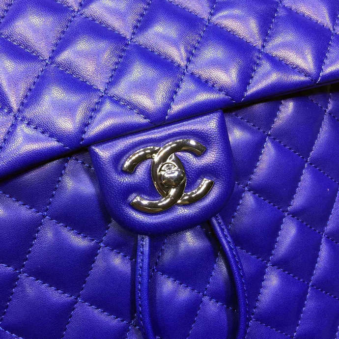 2016 Chanel Original Sheepskin Leather Backpack A91120 Blue