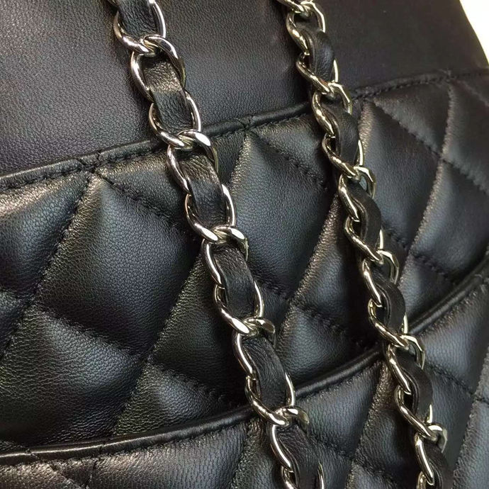 2016 Chanel Original Sheepskin Leather Backpack A94417 Black