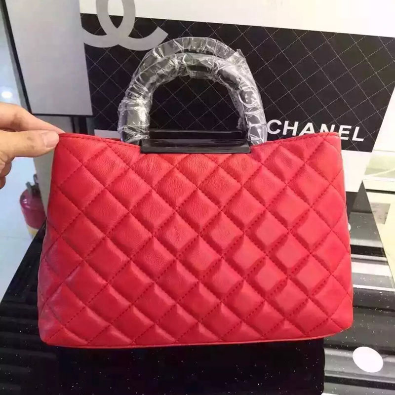 2016 Chanel Sheepskin Leather Tote shoulder Bag A66066 Red