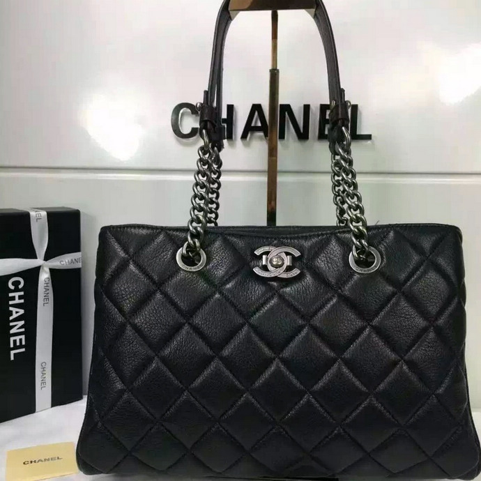 2016 Chanel Shopper Bag Original Leather A93021 Black