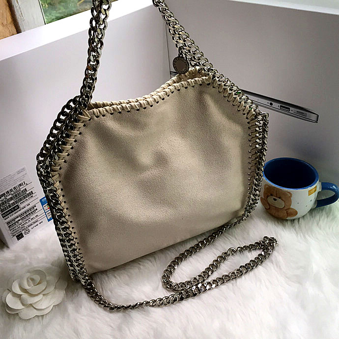 2016 Stella mccartney Suede Leather shoulder Bag A808 GrayWhite