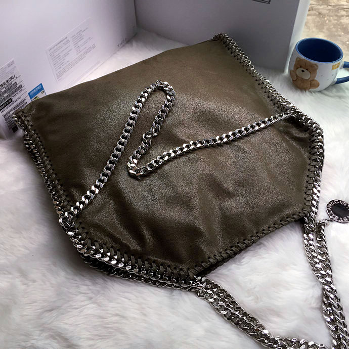 2016 Stella mccartney Suede Leather shoulder Bag A809 ArmyGreen