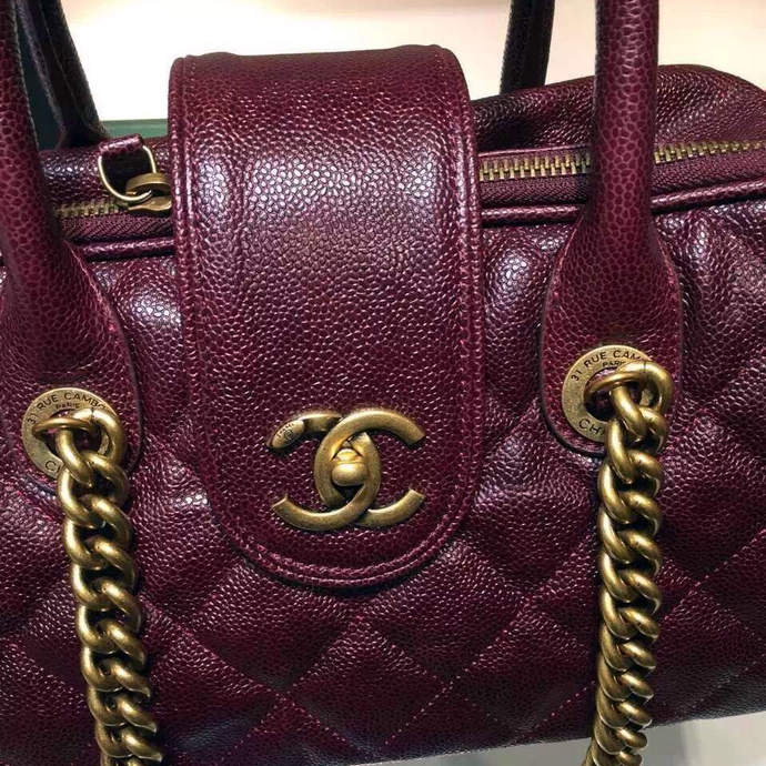 2016 Chanel Tote Bags Original Caviar Leather A98050 Burgundy