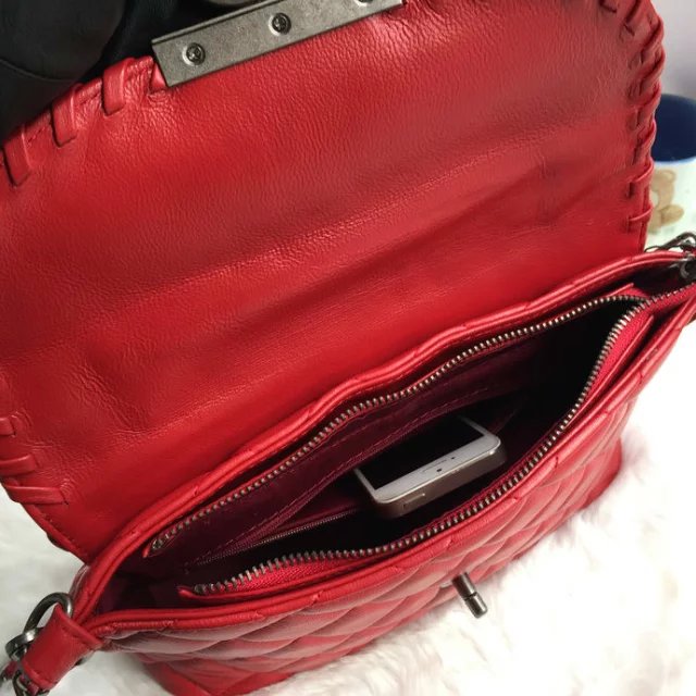 2016 Chanel Tote shoulder Bag Sheepskin Leather A9838 Red