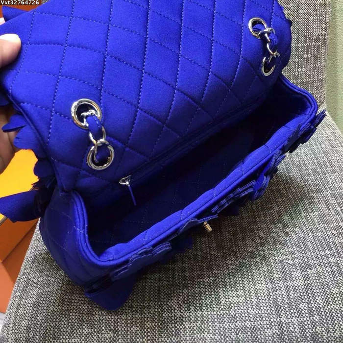 2016 Chanel fabric Camellia bag A0921 Blue