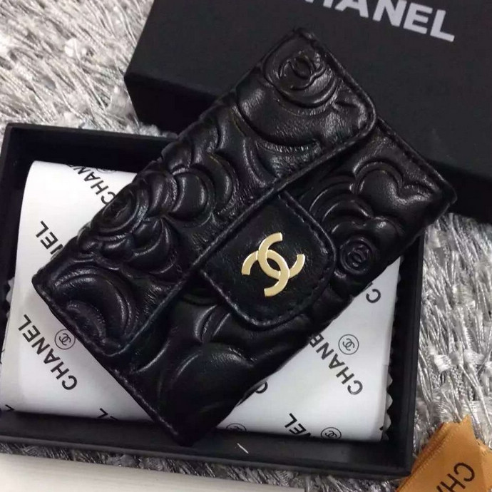 2016 Chanel key wallet sheepskin leather Black