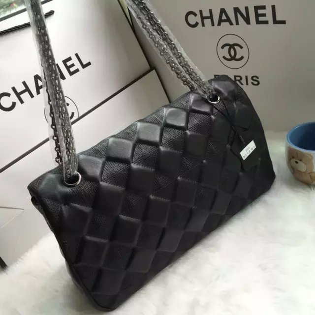 2016 Chanel sheepskin Leather Classic Flap Bag A2016 Black Silver