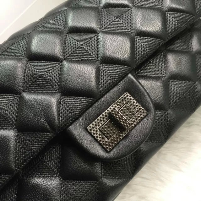 2016 Chanel sheepskin Leather Classic Flap Bag A2017 Black Silver