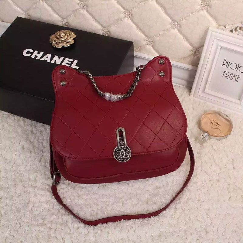 2016 Chanel shoulder bag Sheepskin Leather A36012 Burgundy